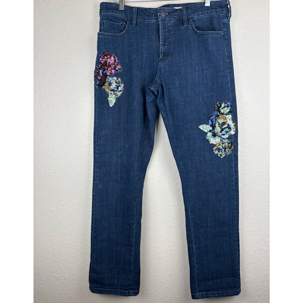 Anthropology Pilcro and the Letterpress Slim Boyfriend Sequin Jeans Size 30 - Picture 2 of 9